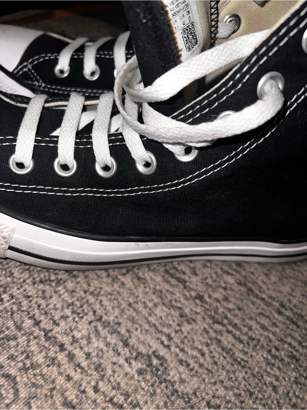 Converse All Stars Black High-Top Canvas Sneakers with White Accents